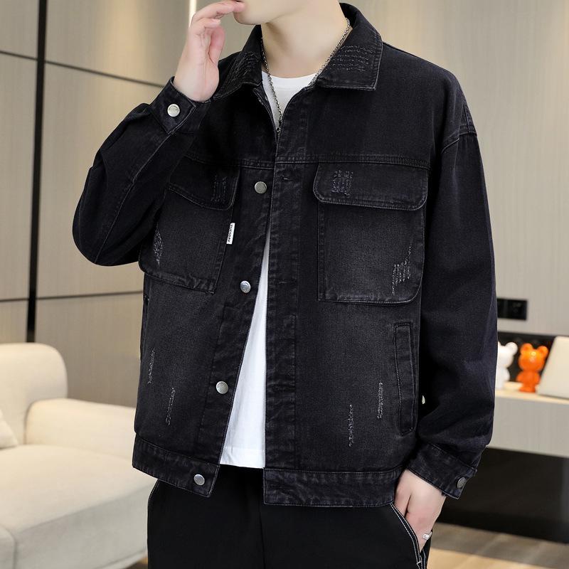 Men's Spring Casual Denim Jacket - Trendy Streetwear for Teens