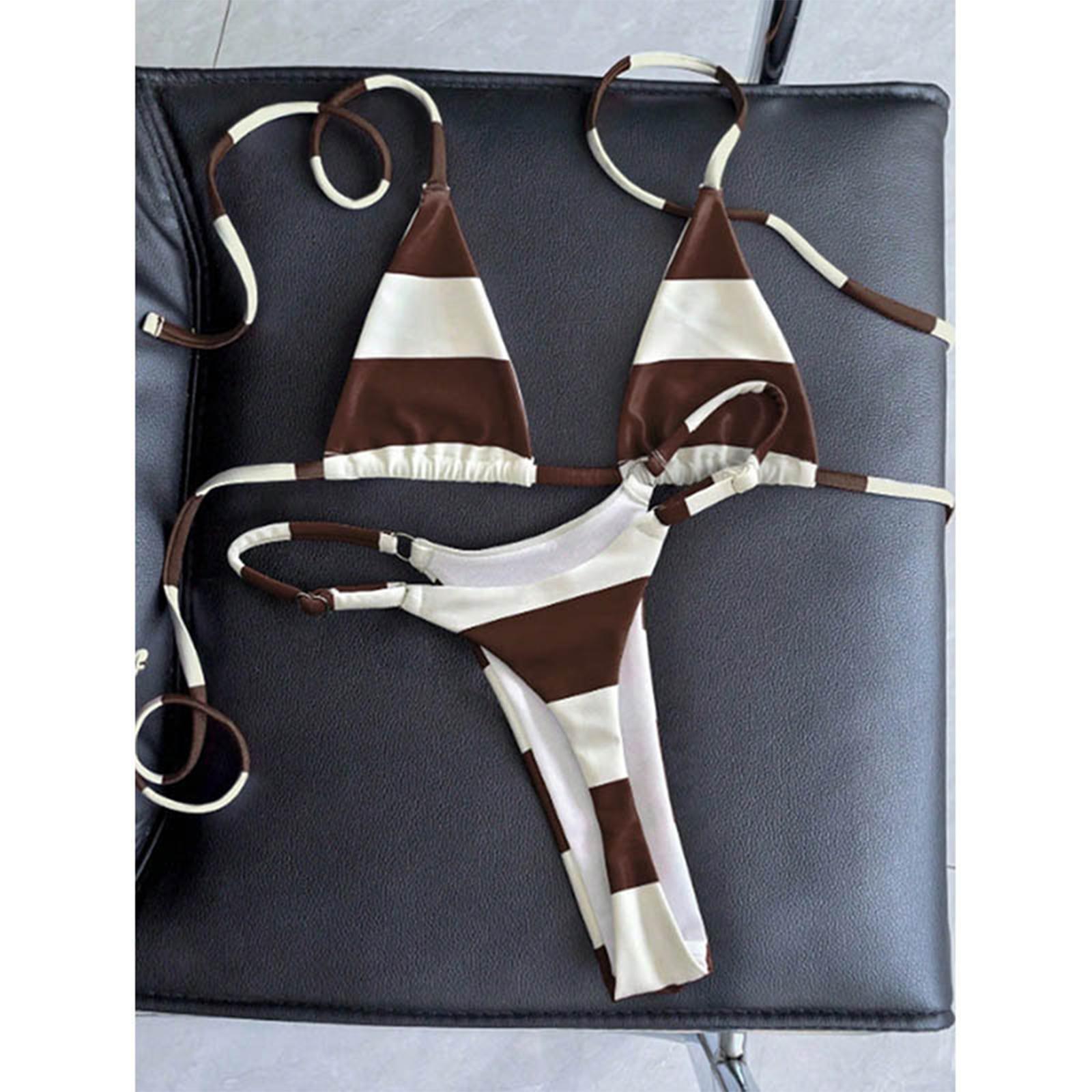 

Женский раздельный двухсекционный купальник-бикини Спортивный купальник L коричневый