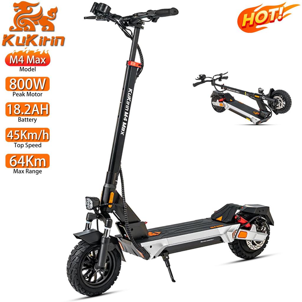 Electric Scooter Adult Kukirin 10" 800W Motor Electric Scooter Foldable Top Speed 45Km/h 48V 18.2AH Range 64Km Load 120Kg