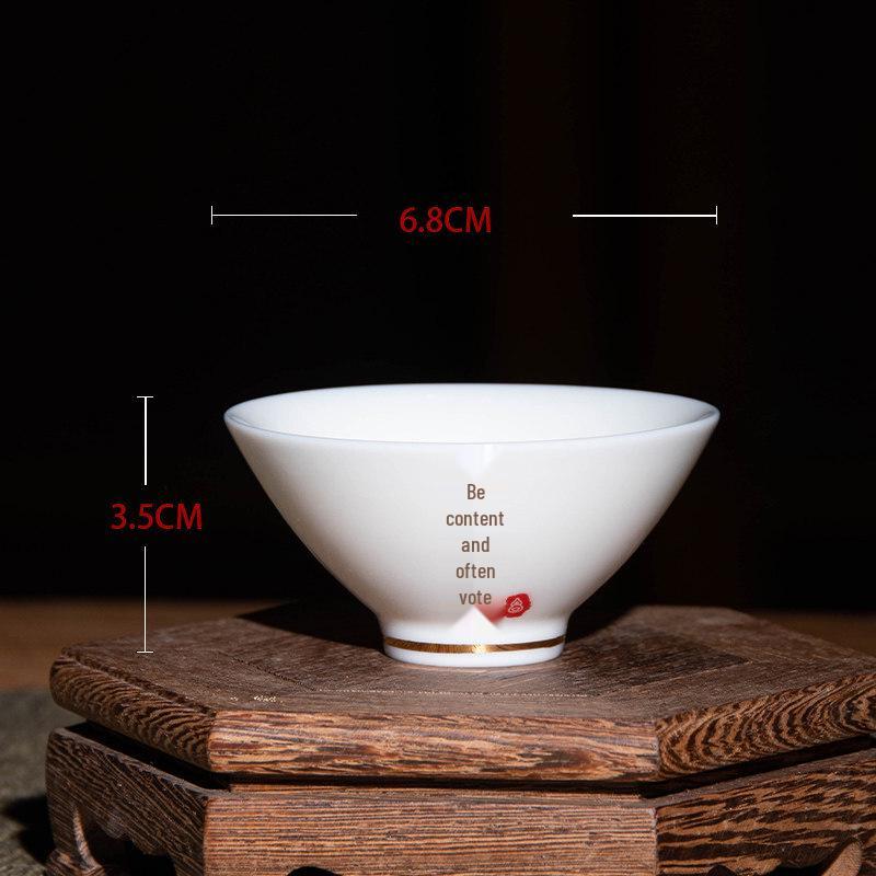 ZISIZ Pure White Ceramic Kung Fu Teacup Set (10 Pcs)
