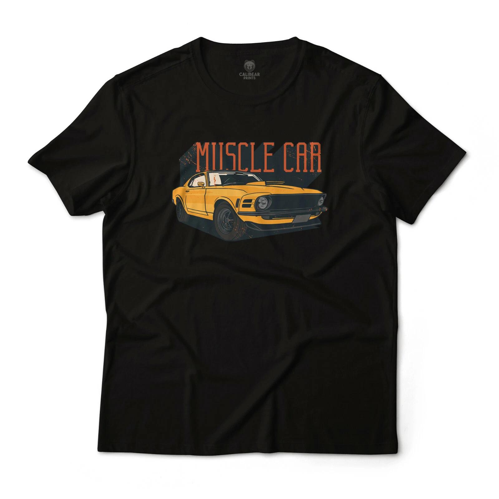 Mustang Classic Muscle Car Graphic Art T-T-Shirt Unisex 100% Cotton Tee XL
