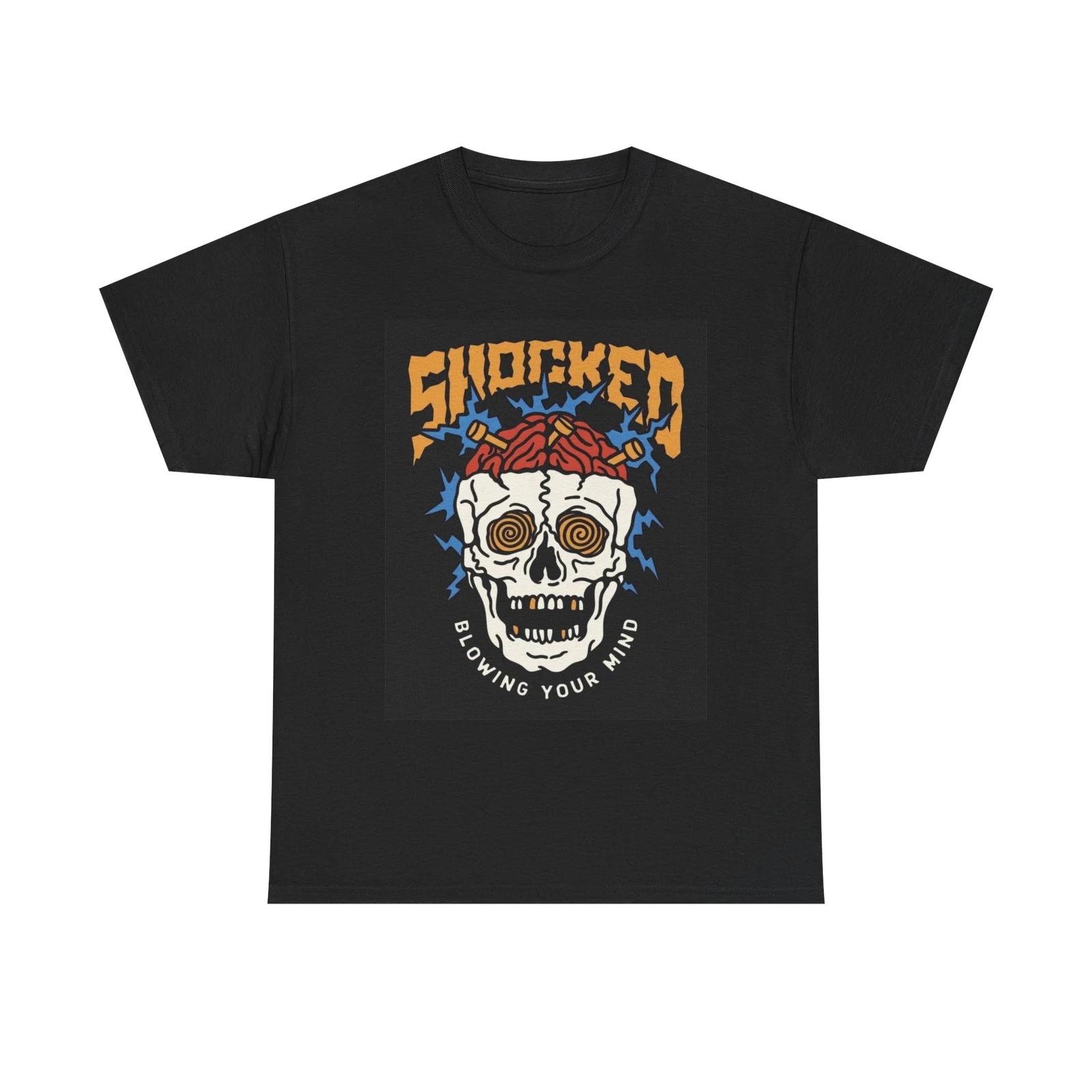 Men s and Women s T-shirts Skull Shocked Graphic XS
