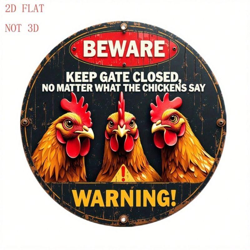 Round Retro Tin Sign Metal Wall Art 20x20cm for Living Room Balcony Home Decor