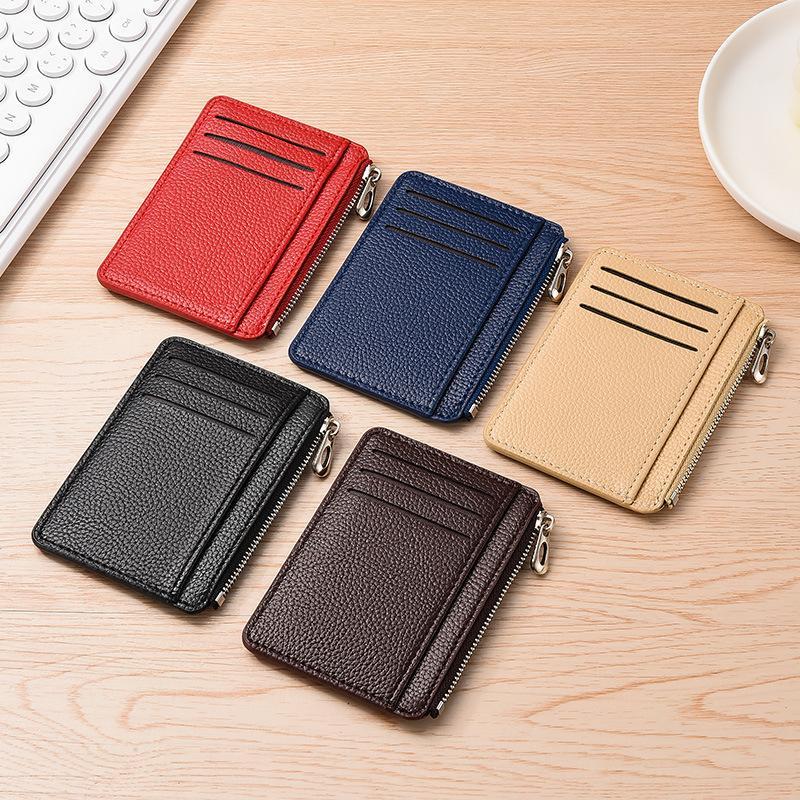 Minimalist Slim Card Holder Pu Leather Multi Card Slots Card Case Simple Solid Color Wallet For Men Women Office Daily Carry