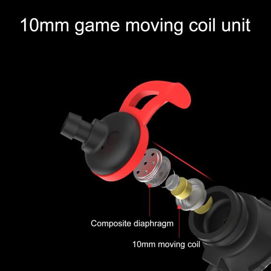 Gaming Earphone with Microphone Wire Control 3.5mm Jack In-ear Earphones E-sports Game Earphone for Mobile Phone