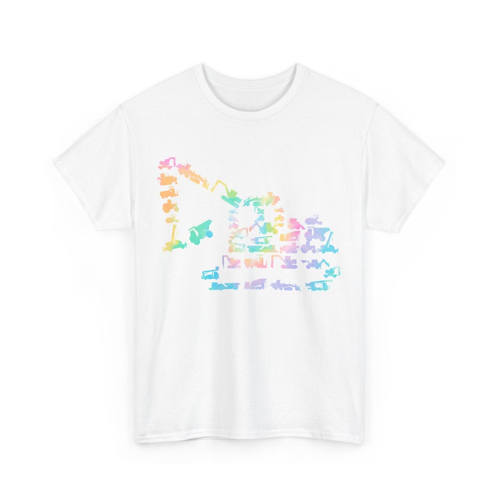 Excavator Digger Shirt, Vehicles Construction Trucks Tie Dye Shirt S разноцветный