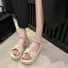 Summer New Fairy Style Pearl Platform Sandals