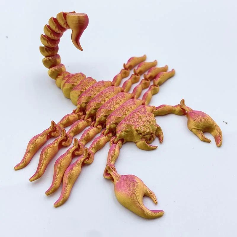 Non-Toxic 3D Printing Scorpion Simulation Animal Model Toy Joint Movable Scorpion Ornament Children'S Toy Gift Fish Tank Landscaping Craft