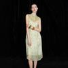 LANGZI New Chinese Style Stand Collar Cheongsam Dress
