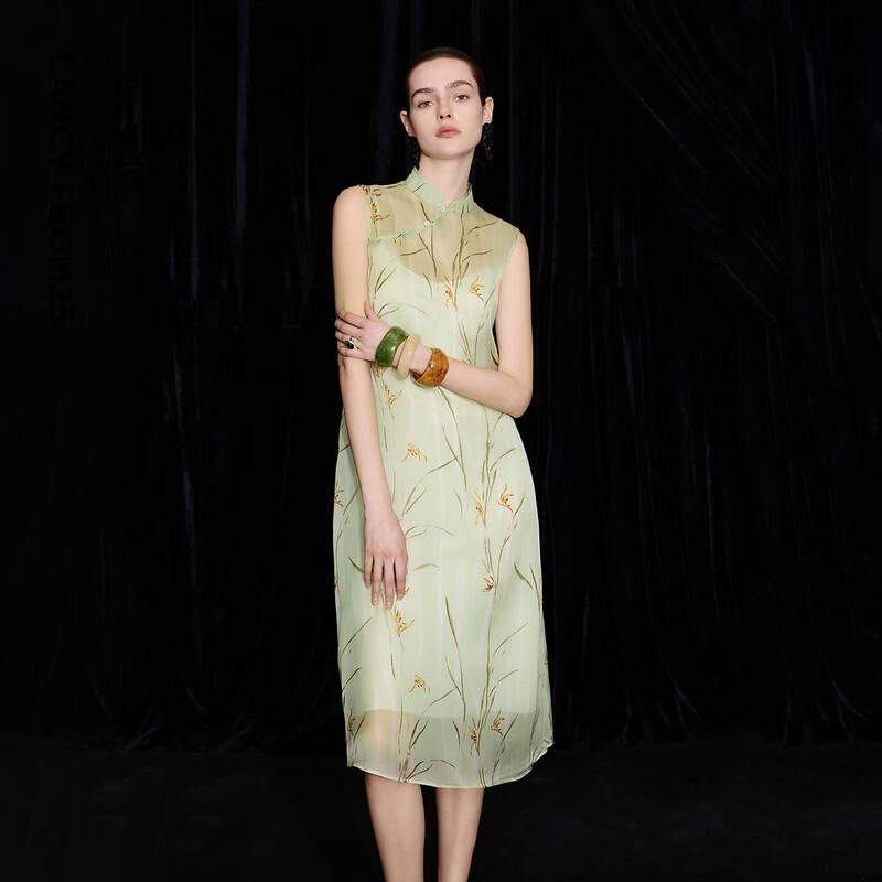 LANGZI New Chinese Style Stand Collar Cheongsam Dress