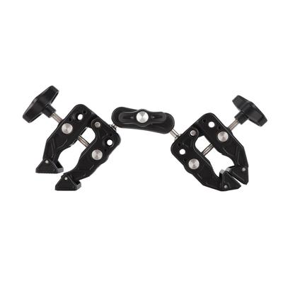 Double Camera Clamp 360 Degree Dual Clamp Camera Mount Crab Plier Clip with 14 38 Inch Interface