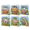 6Pcs Easter Egg Bunny Diamond Painting Greeting Card Kit Daily Wish Card for Friends 5D DIY Greeting Card for Easter Party Gift