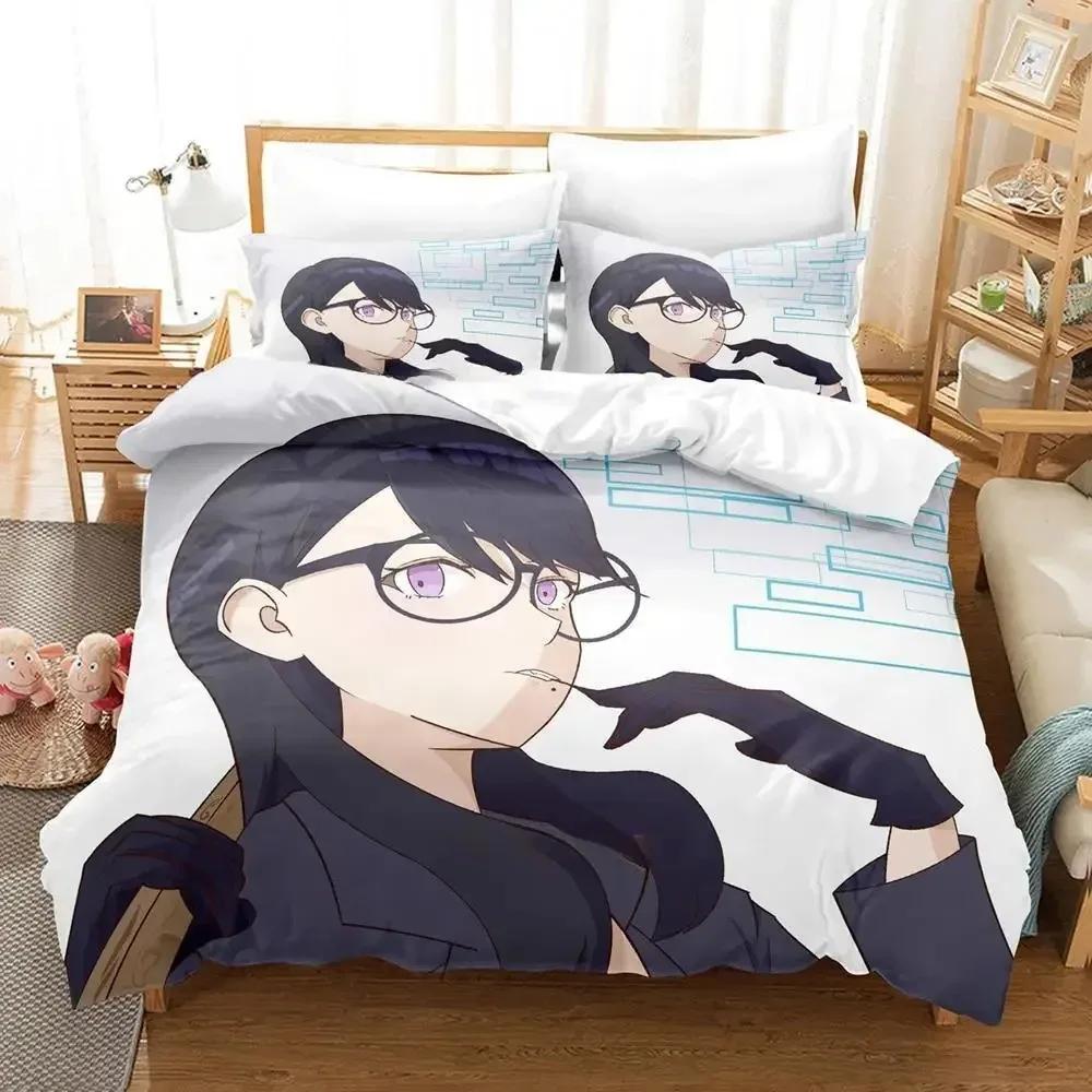 Nytt sommar-tid rendering sängklädesset tecknad anime tredelat set vuxen barn sovrum påslakanset 3D kawaii flickor enkelsängsset