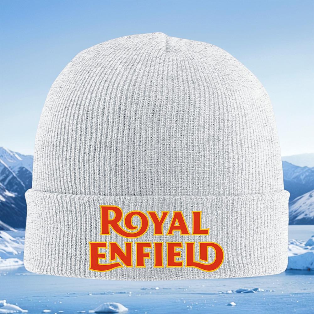 Royal Enfield stylized vintage logo Unisex Women Unisex Knitted Hat Beanie Pullover Cap Winter Thermal Warm Christmas Outdoor Cycli