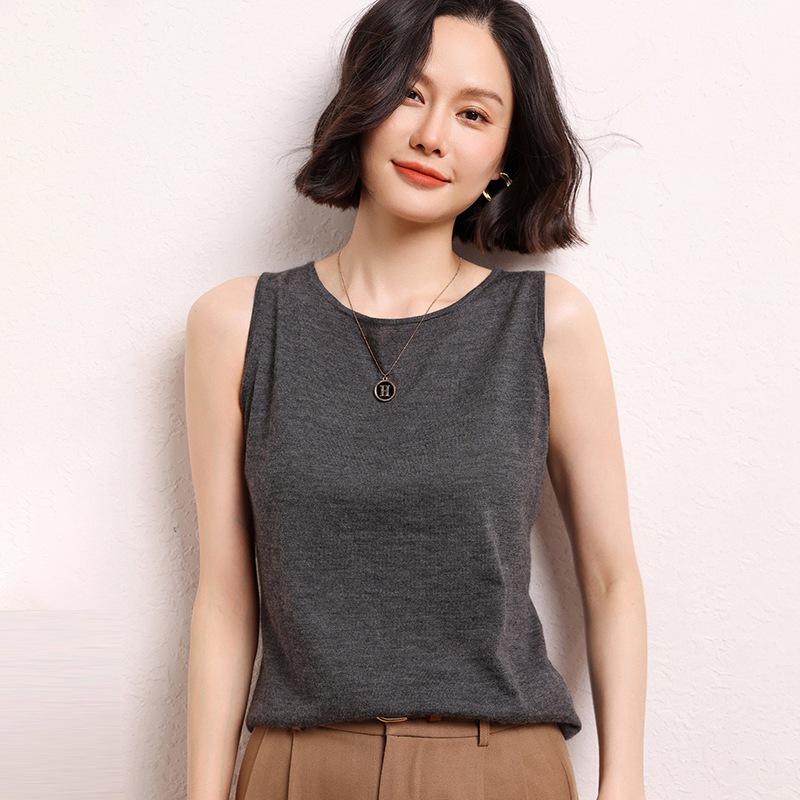 Women's 100% Pure Cashmere One-Shoulder Spaghetti Strap Vest – New Fine Gauge Knit for Autumn/Winter