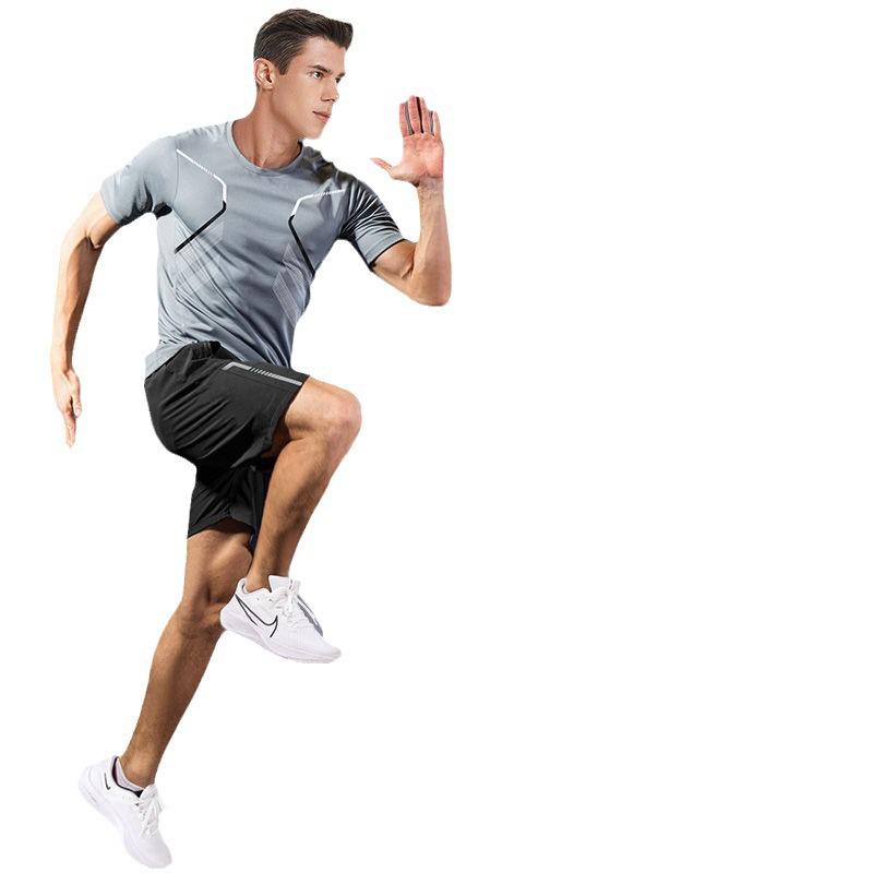 Herren Schnelltrocknendes Atmungsaktives Sportbekleidungsset - Kurzarm-T-Shirt & Lässige Trainingsshorts zum Laufen