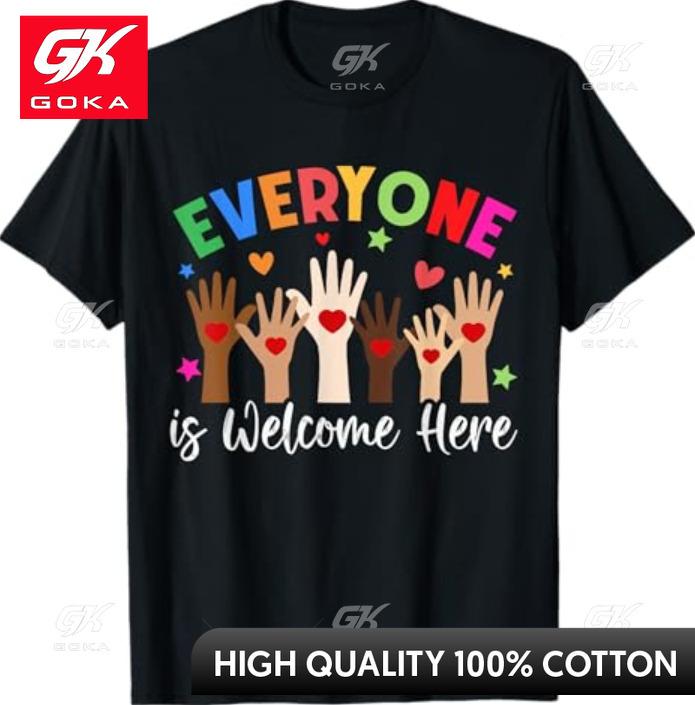 

Everyone Is Welcome Here Idaho Teacher Graphic T Shirts Unisexs Clothing New in Tops Tees Cotton Women Funny Summer Tshrits S