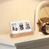 Rechargeable Glowing Acrylic Frame for 3Inch Snapshots, Triples Window, Photo Frame Stylish Desk Photo Display Stand
