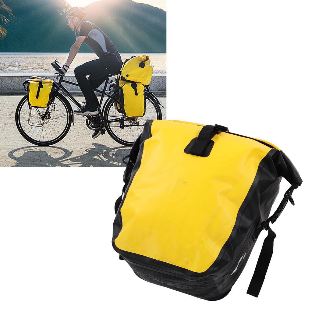 Bike Rear Rack Bag Outdoor Waterproof Bicycle Saddle Bag for Long Distance Riding Cycling Yellow 25L Large