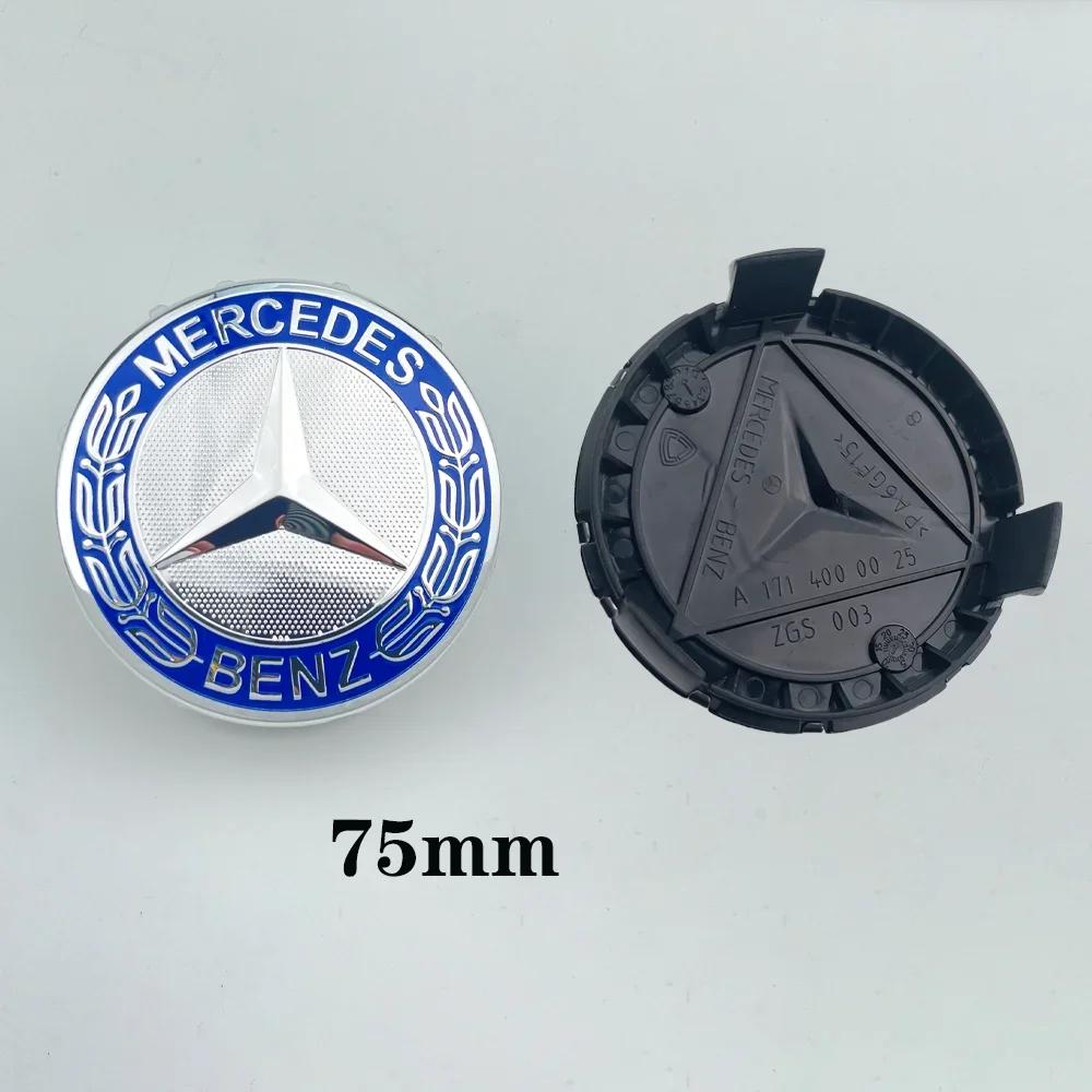 For Mercedes Benz 4pcs 75MM Car Wheel Center Covers Hub Caps Replacement For Mercedes Benz W211 W203 W204 W210 W124 AMG W202 CLA