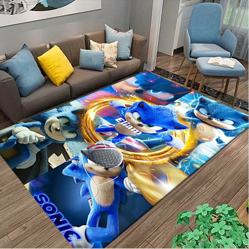 1pc SONIC Rug, Digital Printed Home Chair Sofa Mat, Durable Office Area Carpet, Beautiful Festival Decorations