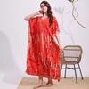 Plus Size Boho Kaftan Dress, Women's Plus Maxi Cover Up Dress