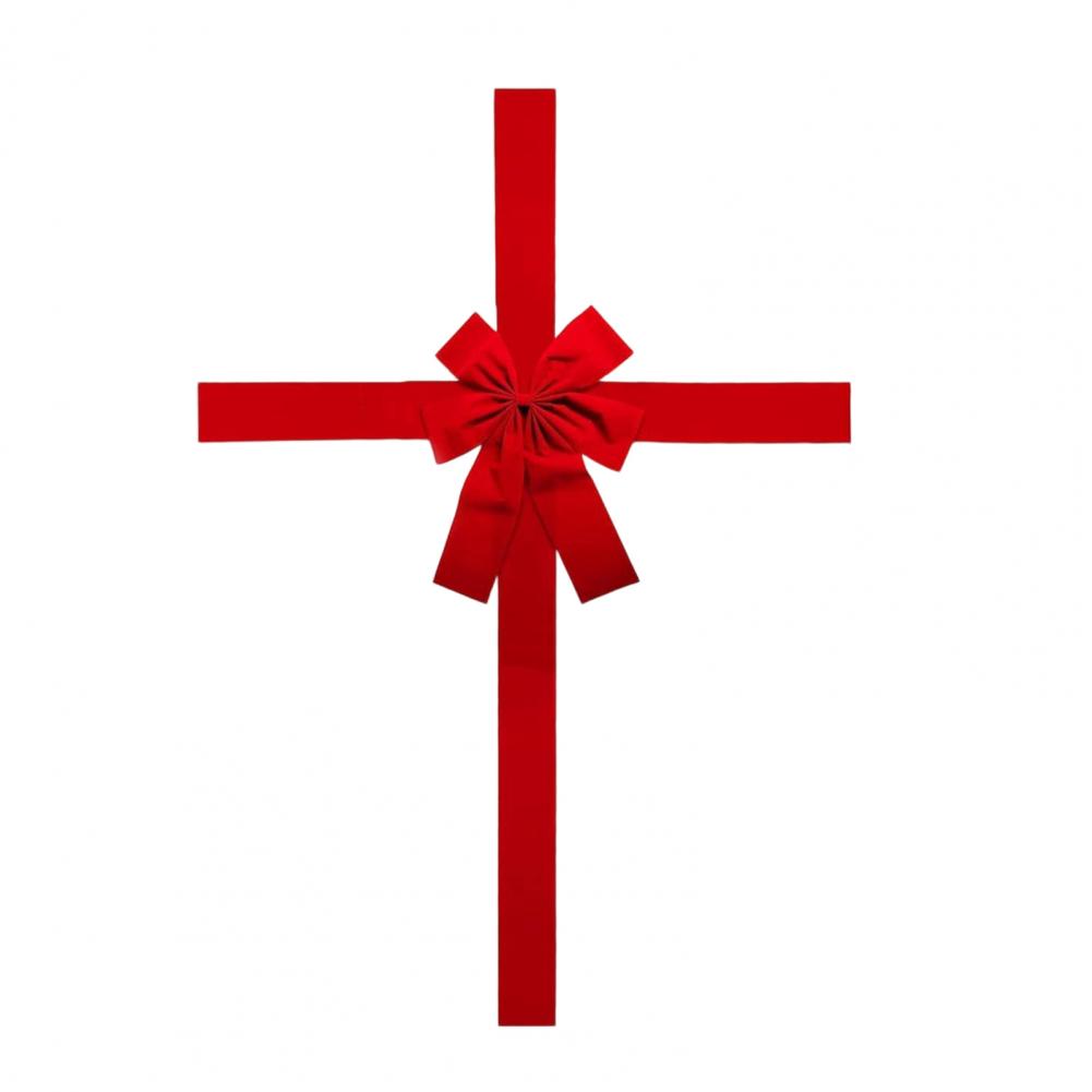 

Holiday Colors Ribbon Decoration Christmas Door Hanging Bow Festive Christmas Front Door Hanging Bow Knot Decoration червоний