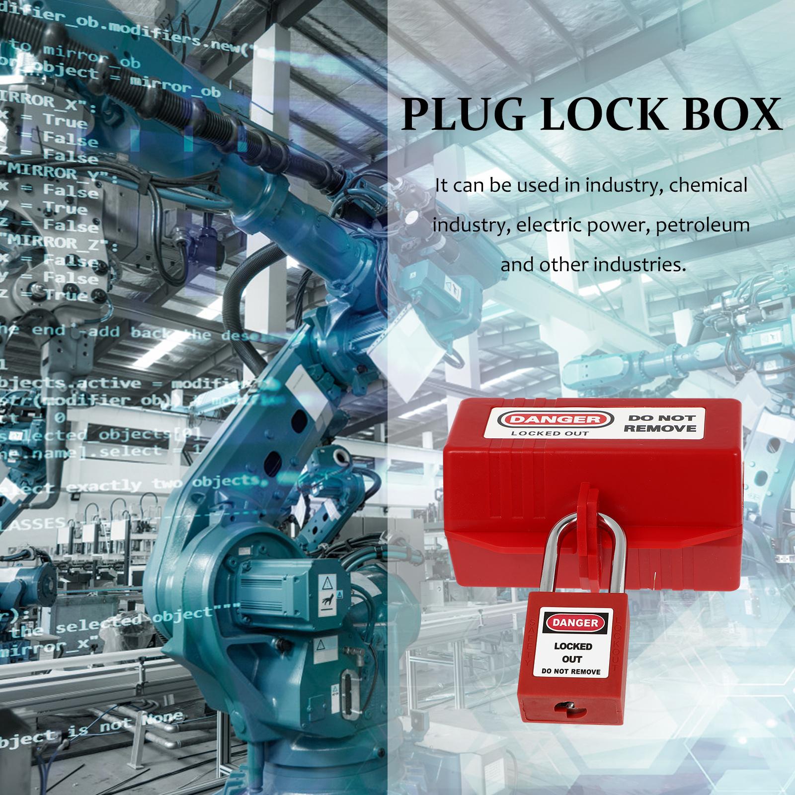 1 Set Abs Power Safety Device For Household Industrial Use Socket Lockout Lockout Electric Power Plug Plastic Plug China Mainland