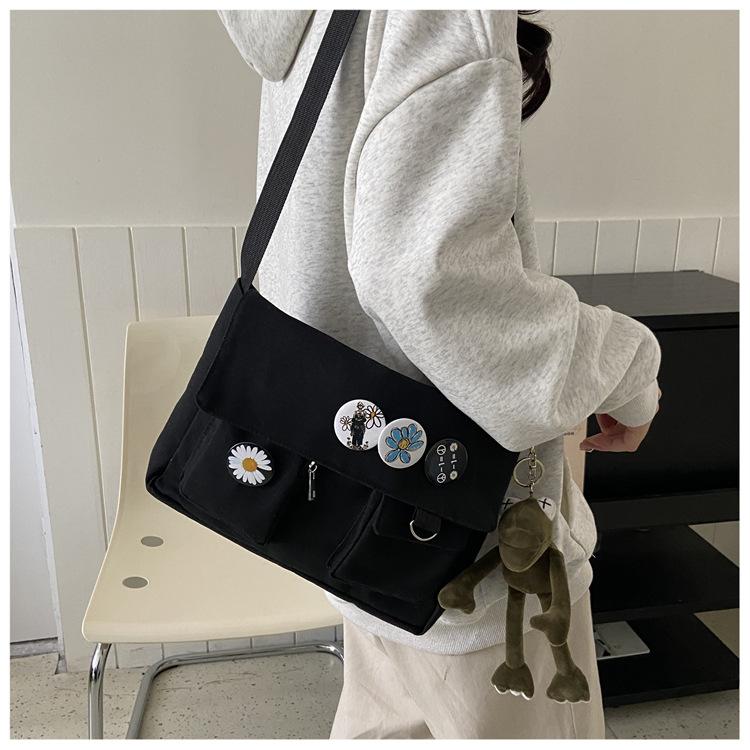 Canvas Crossbody Bag for Women Large Capacity Messenger Shoulder Handbag