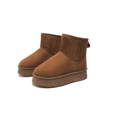 Large Size Snow Boots Women's Muffin Thick-soled Short Tube Winter European and American Foot Cotton Boots Cotton Shoes