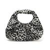 Pu Leopard Print Handbag Black Crescent Bag Simple Pu Leather Handbag  Make Up Bag