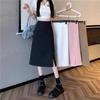 Plus Size Autumn A-Line Midi Skirt: High Waist Hip-Wrapping Slimming Skirt for Pear-Shaped Figures