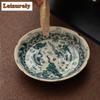 Imitation Song Ru Kiln Teapot Holder Fish and Algae Pattern Dry Soaking Table Flower Mouth Pot Bearing Holder Fruit Plate Craft