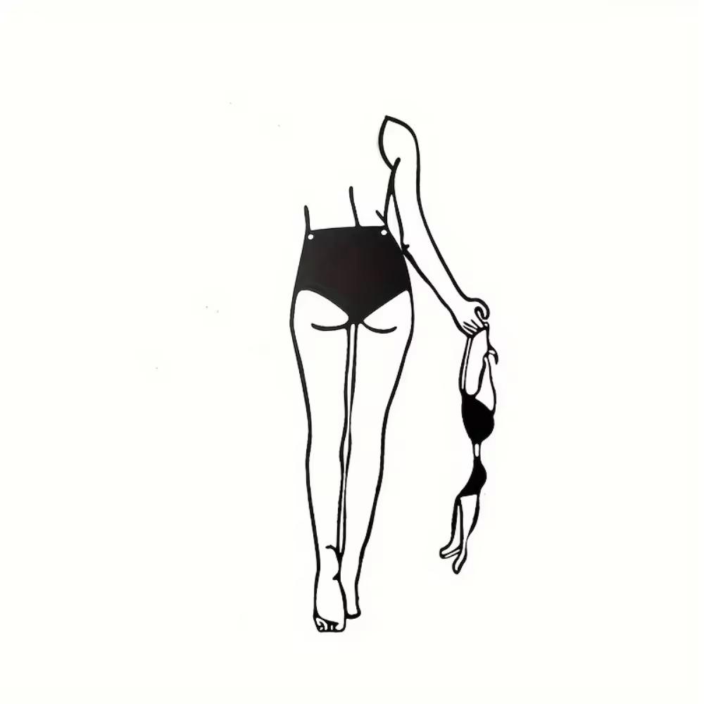 1pc Modern Minimalist Nude Woman Metal Wall Decoration - Ideal for Bathroom. An Elegant Wall Art for Room and Vintage Decor.