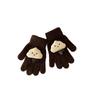 Autumn & Winter Cartoon Fingerless Knit Gloves for Boys & Girls - Warm Lamb Protection.