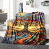 Colorful Tree Of Life Home Customize Your Name Blankets Soft Lightweight Cozy Allseason Multiuse Throw Perfect For Couch Office Bed Living Room Picnic