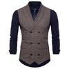 Chaleco de Negocios a Cuadros de Verano para Hombre - Chaqueta sin Mangas Estilo Europeo