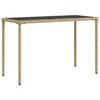 5 Piece Outdoor Dining Set with Cushions Beige Mix Poly Rattan