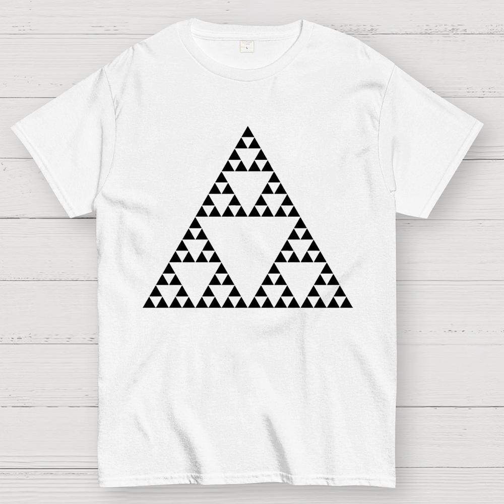 Sierpinski-Dreieck Fraktal Unisex 100% Baumwolle Sommer Lässig Kühl Locker T-Shirt
