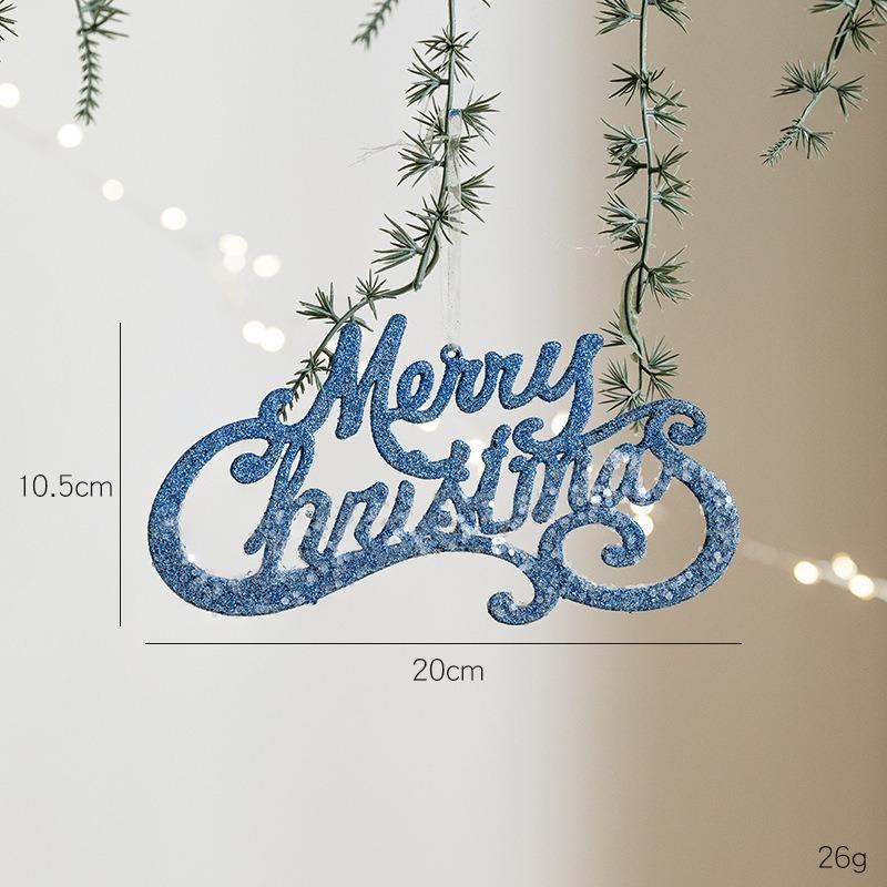 Christmas Decorations Xmas Plastic Powder English Letter Sign Pendant Festival Decoration For Home Small Gifts New Year