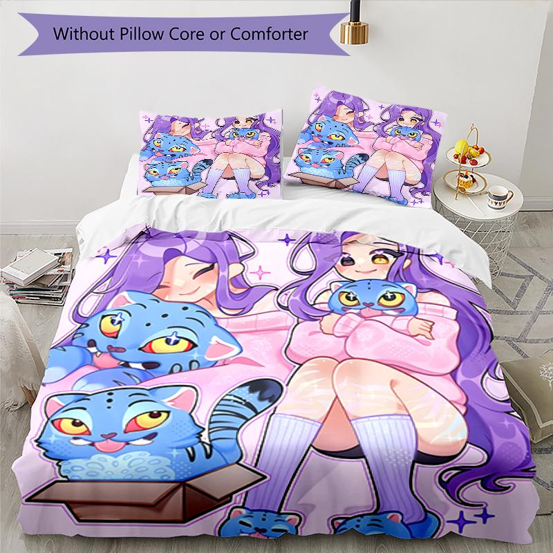 3pcs KPop Demon Hunters RUMI6 Design Cover Set - HD Printed Bedding with 1 Cover and 2 Pillowcases - Perfect for Home and Dorm Decor