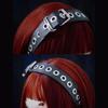 Gothic Punk Leather Buckle Hair Hoop Rivet Headband Harajuku Women Girl Dark Black Punk Hip Hop Rock Hairbands Hair Accessories