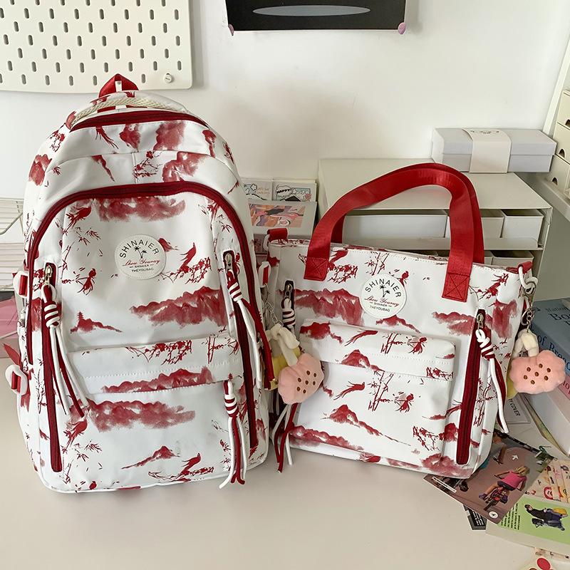 Children's schoolbag Elementary school student Junior high school girl college student Printed backpack