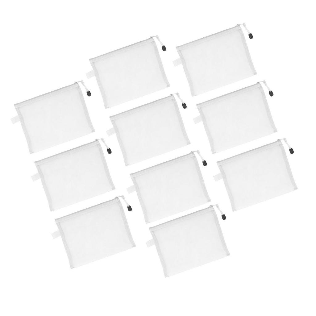 10PCS Zipper Documents Pouch Waterproof Tear Resistant A5 Paper Size Document Organizer Bag