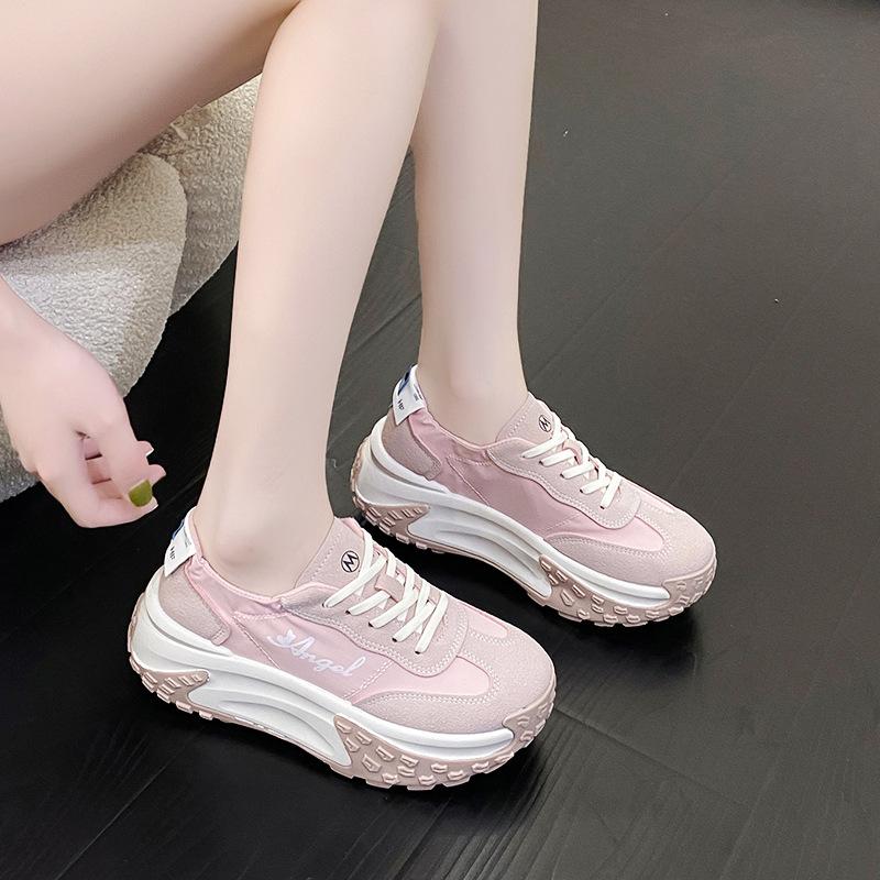 Kleine Männer dicksohlige erhöhende Mode Papa Schuhe Damen 2025 Sommer vielseitige Muffin weichsohlige Stoff atmungsaktive Freizeitschuhe