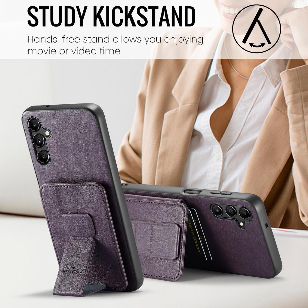 För Samsung Galaxy A55 5G Fodral PU-läder+TPU Skyddande Telefonskal med Korthållare