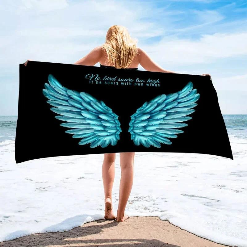 

Angel Wings Print Bath Towel - Soft Absorbent Towel for Angel Enthusiasts, Elegant Design for Everyday Use and Comfort W30*H60(CM)