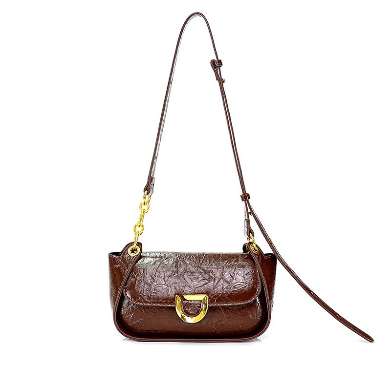 Women's Soft Leather Baguette Bag - Trendy Autumn/Winter Shoulder & Crossbody