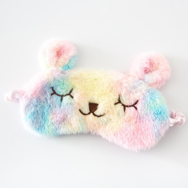 Plush Black Cat Eye Mask Cute Cartoon Bean Paste Rabbit Blackout Sleeping Eye Masks