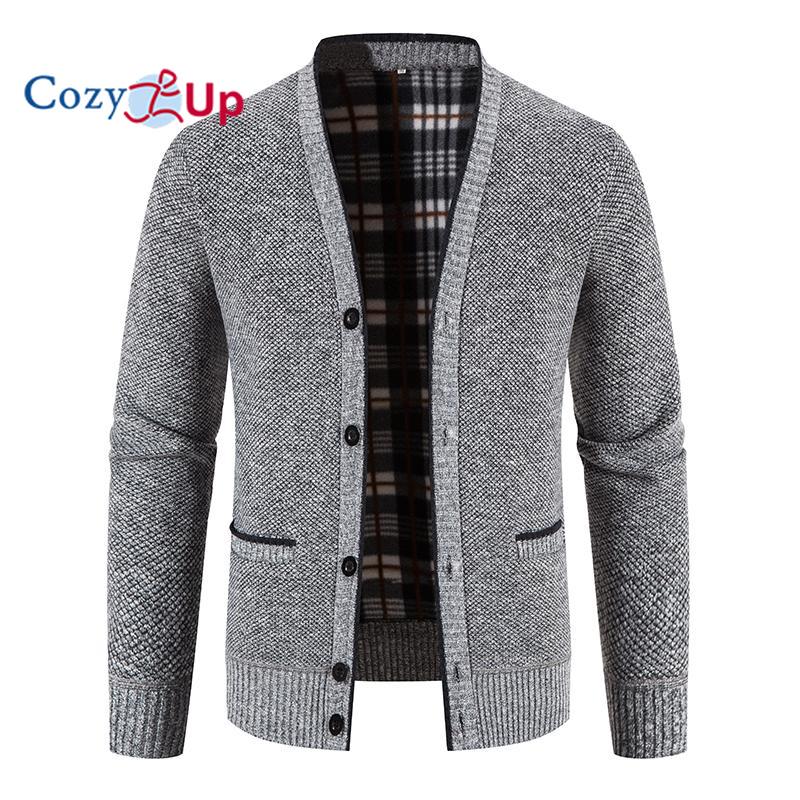 Cozy Up pánský teplý svetr s dlouhým rukávem Cardigan bunda Podzim a zima